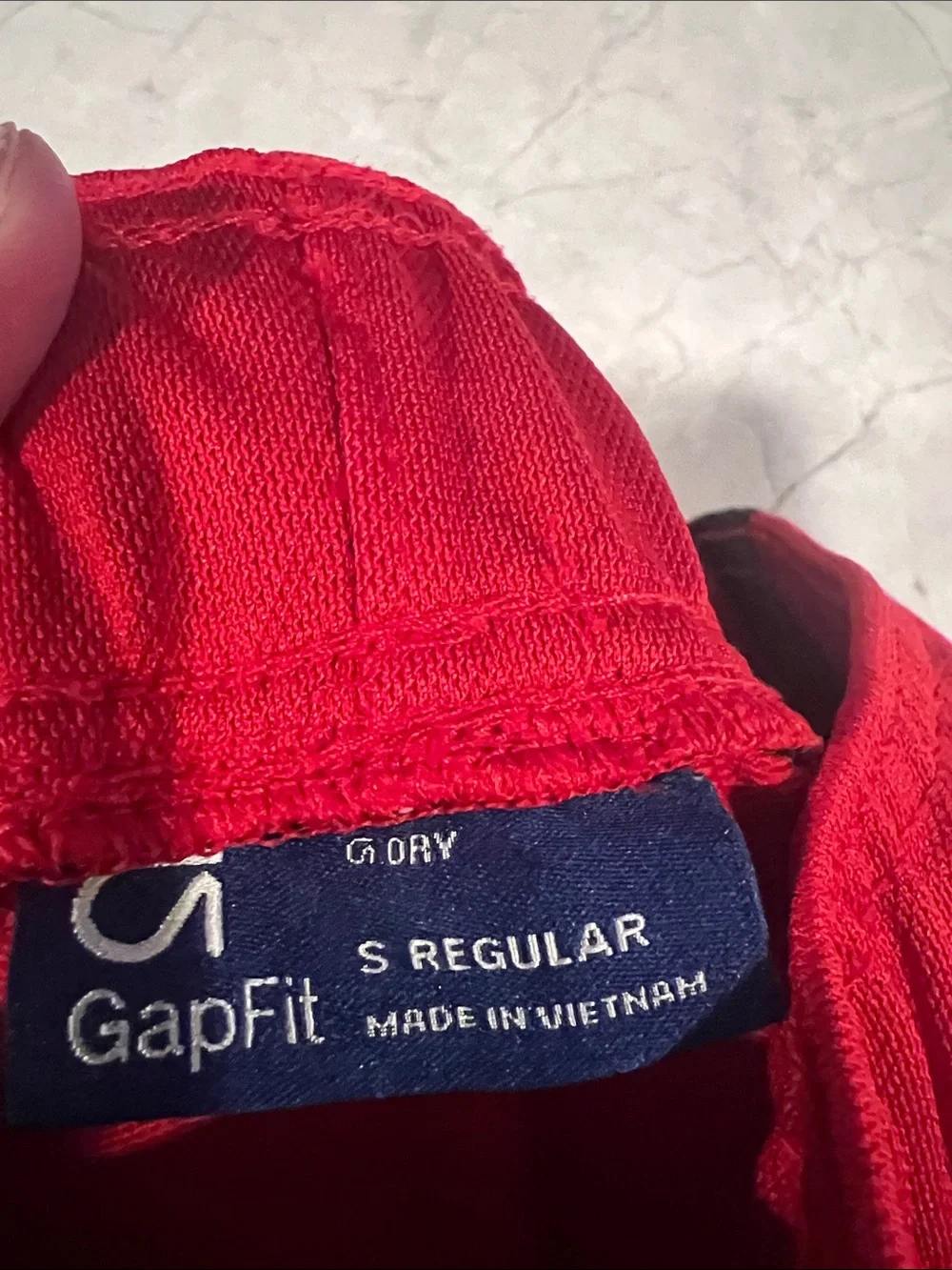 GAP Red Track Joggers with Navy Side Panels